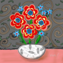 Load image into Gallery viewer, Electric Blooms Orange Flowers